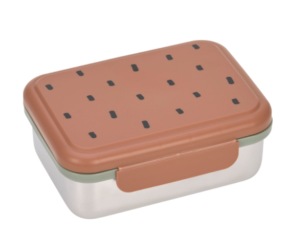 Lässig Brotdose - Lunchbox Edelstahl Happy Prints Karamell
